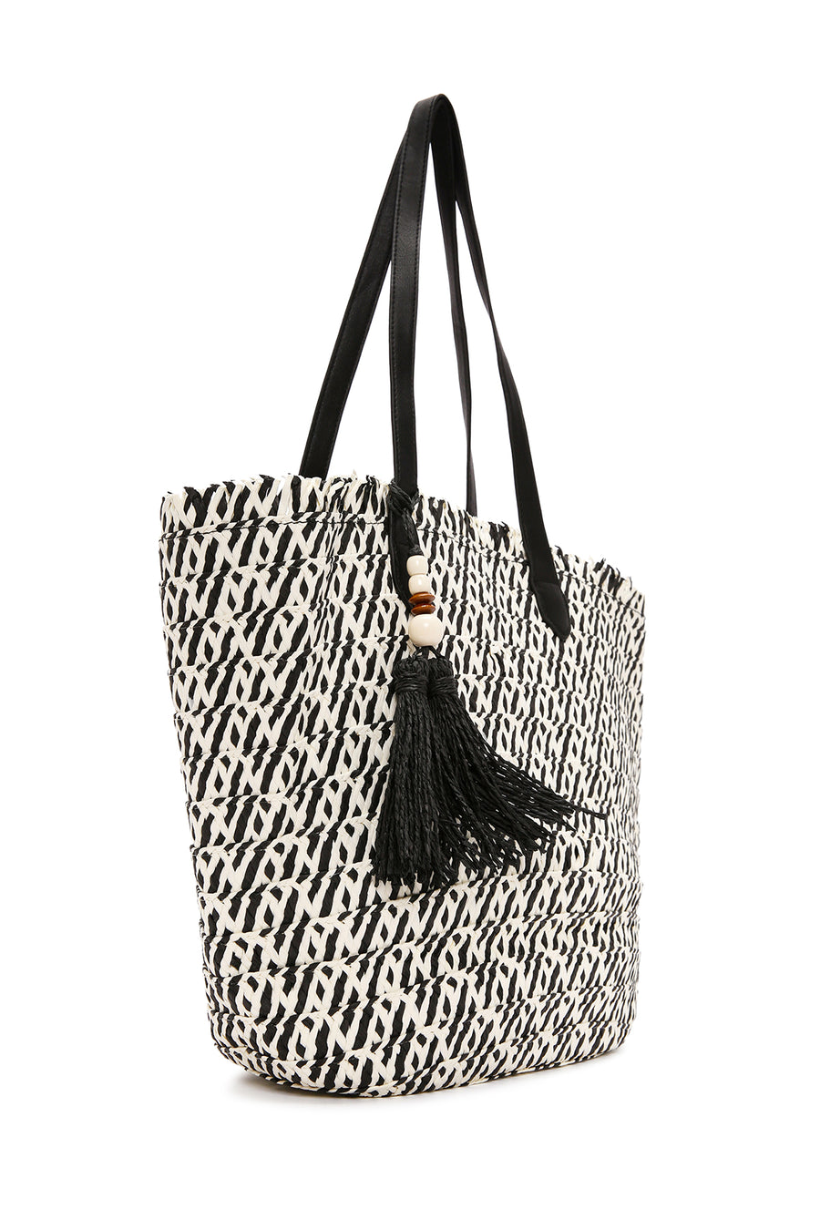 Women's Beige Straw Shoulder Bag