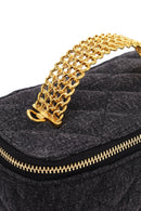 Women Blue Long Strap Quilted Crossbody Bag | Derimod