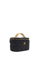 Women Blue Long Strap Quilted Crossbody Bag | Derimod