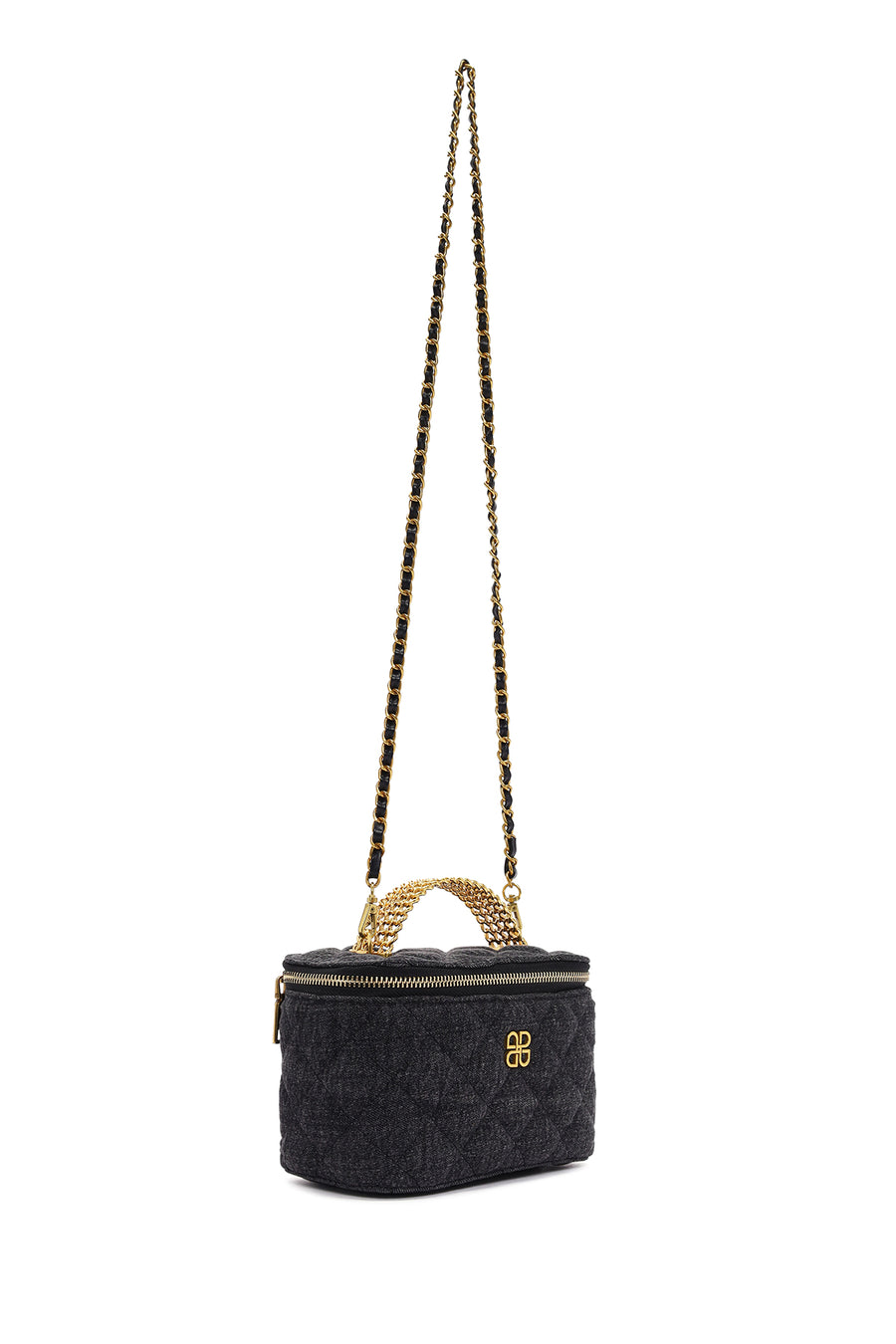 Women Blue Long Strap Quilted Crossbody Bag