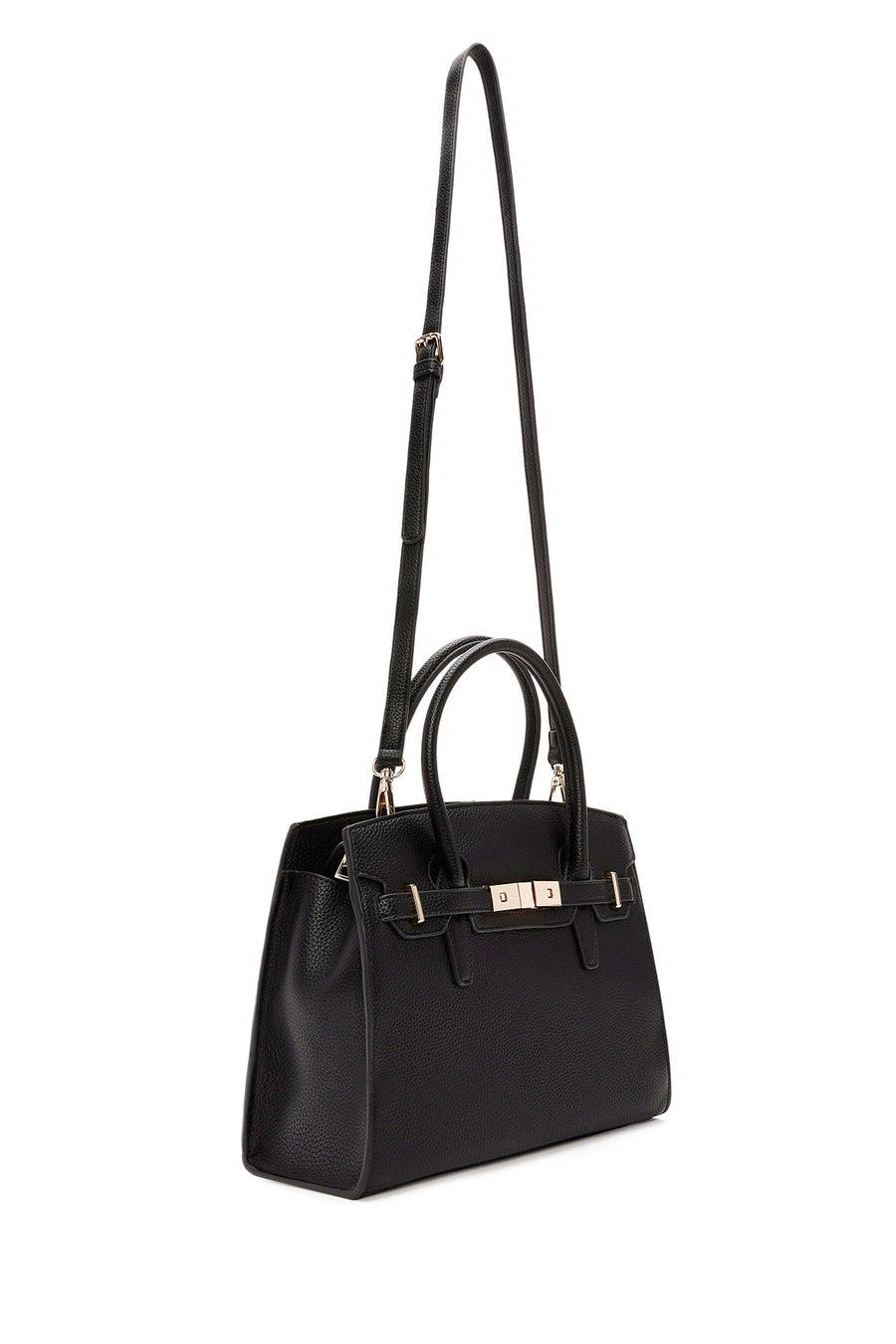 Women's Black Long Strap Classic Handbag