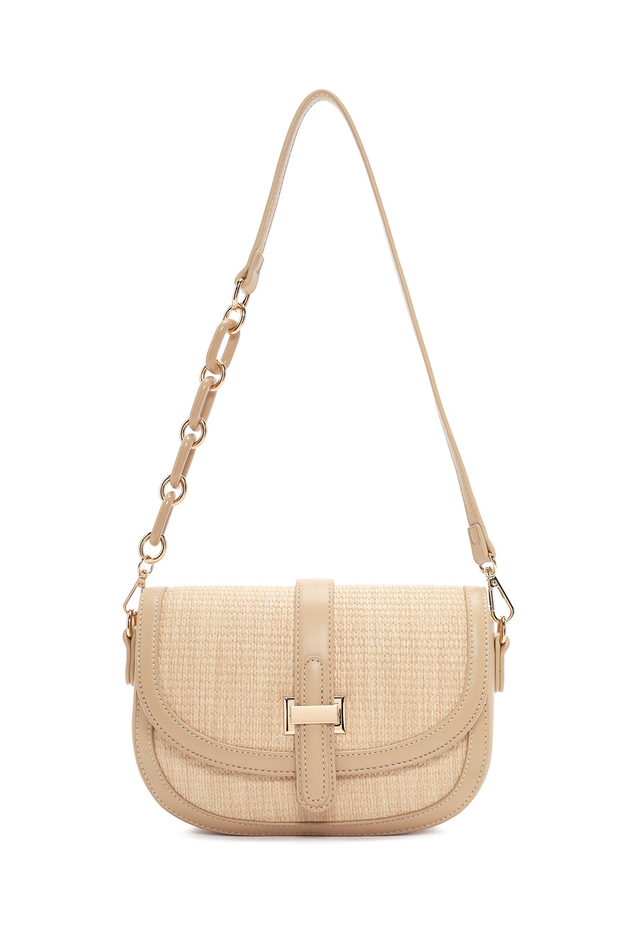 Women Beige Long Strap Shoulder Bag