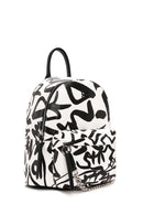 Women's Black Printed Backpack | Derimod