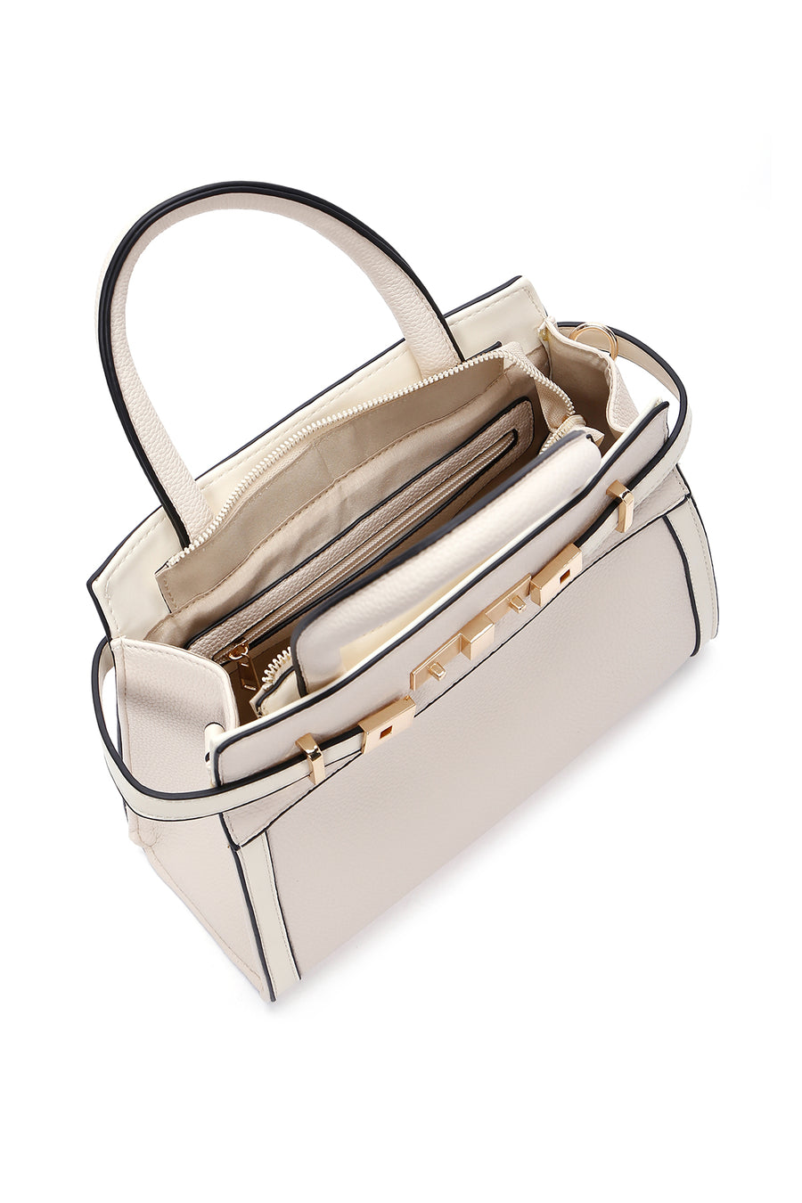 Women's Cream Long Strap Shoulder Bag
