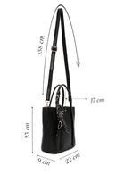 Women's Black Long Strap Shoulder Bag with Accessory Detail | Derimod