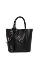 Women's Black Long Strap Shoulder Bag with Accessory Detail | Derimod