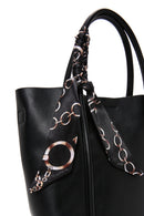 Women's Black Long Strap Shoulder Bag with Accessory Detail | Derimod