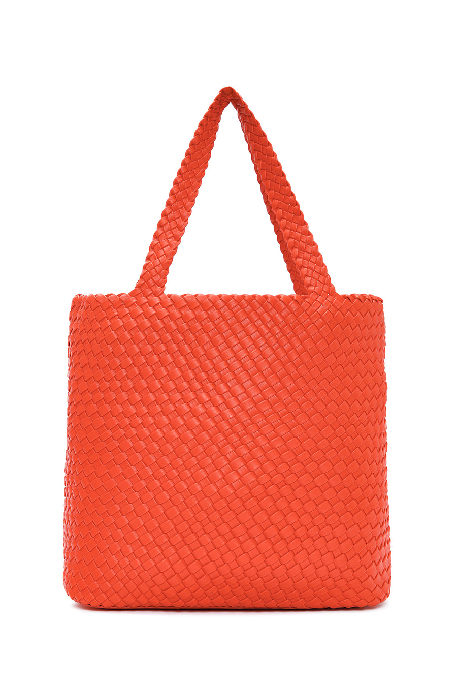 Women's Orange Long Strap Knitted Shoulder Bag