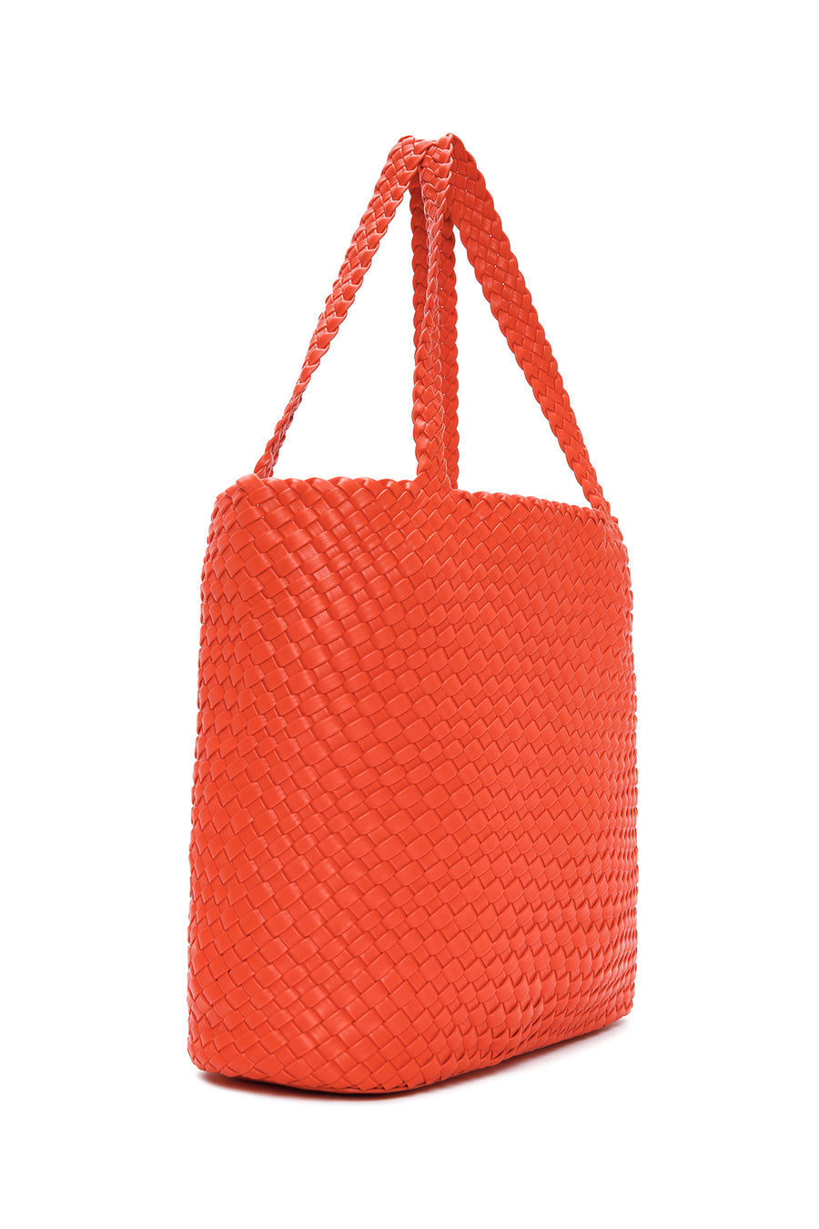 Women's Orange Long Strap Knitted Shoulder Bag