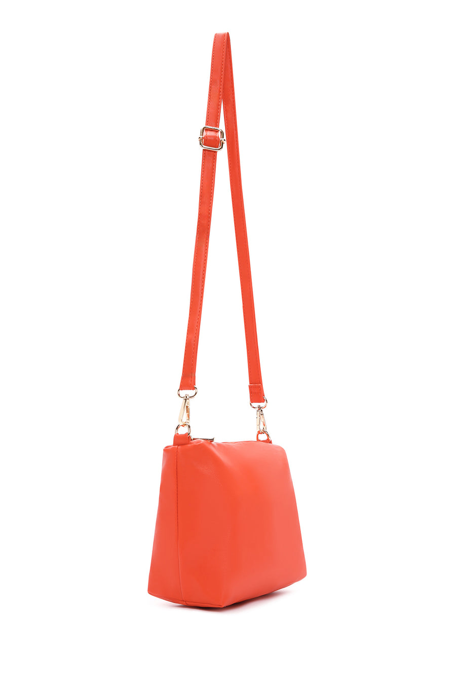 Women's Orange Long Strap Knitted Shoulder Bag