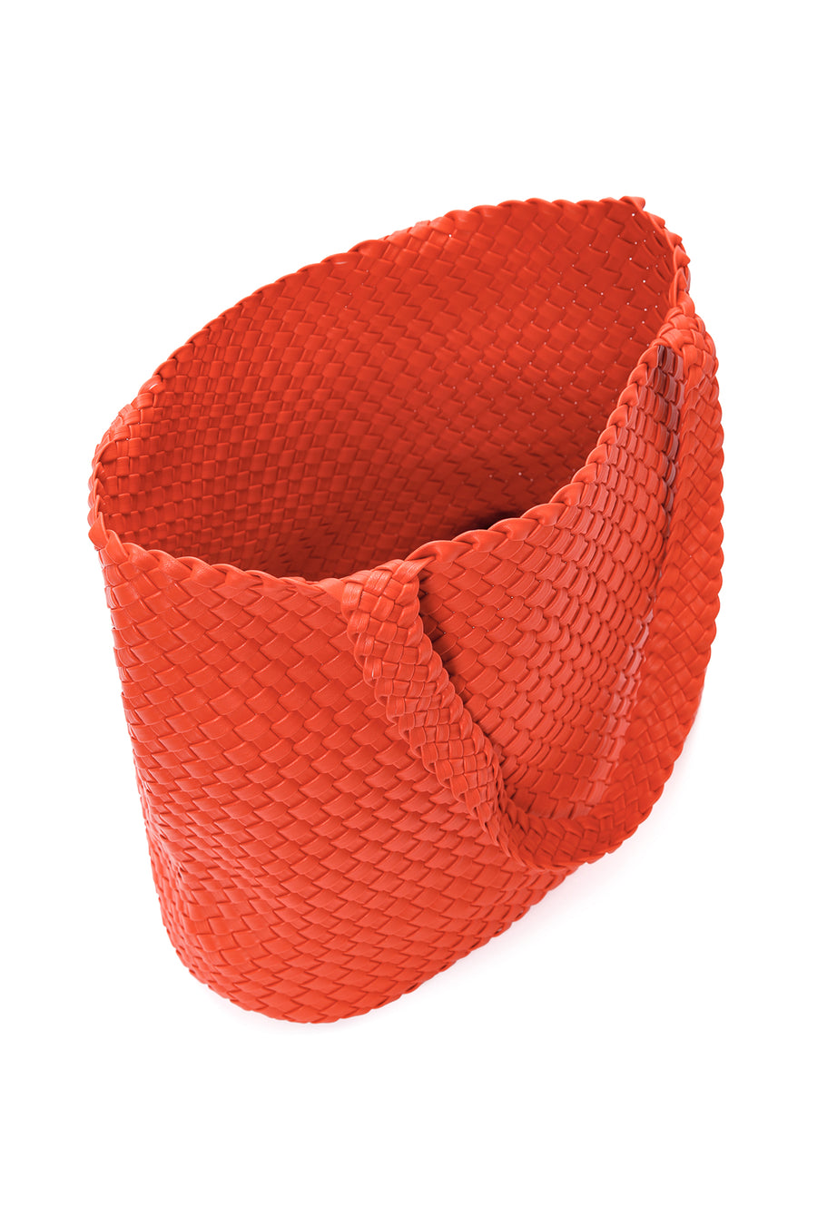 Women's Orange Long Strap Knitted Shoulder Bag