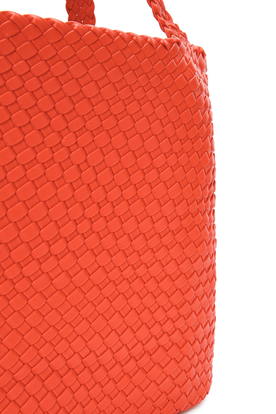 Women's Orange Long Strap Knitted Shoulder Bag