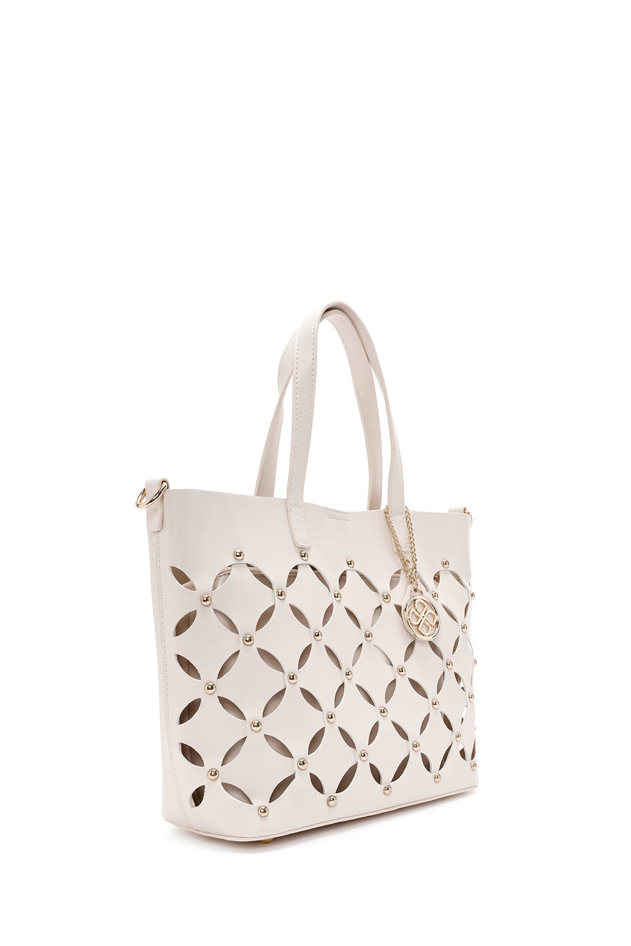 Women's Cream Braided Classic Shoulder Bag
