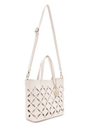 Women's Cream Braided Classic Shoulder Bag | Derimod