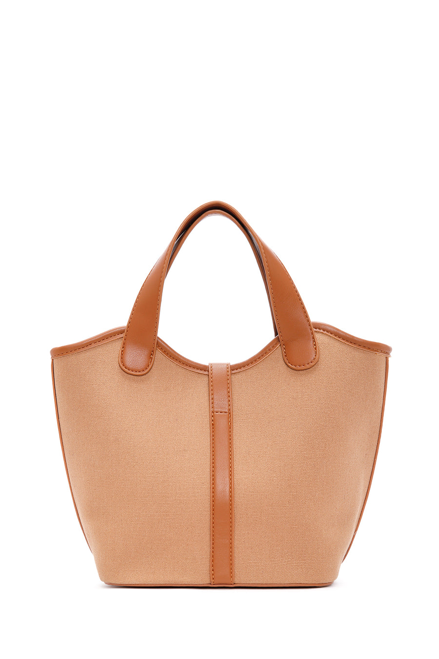 Women's Tan Long Strap Fabric Handbag