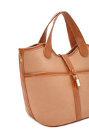 Women's Tan Long Strap Fabric Handbag | Derimod