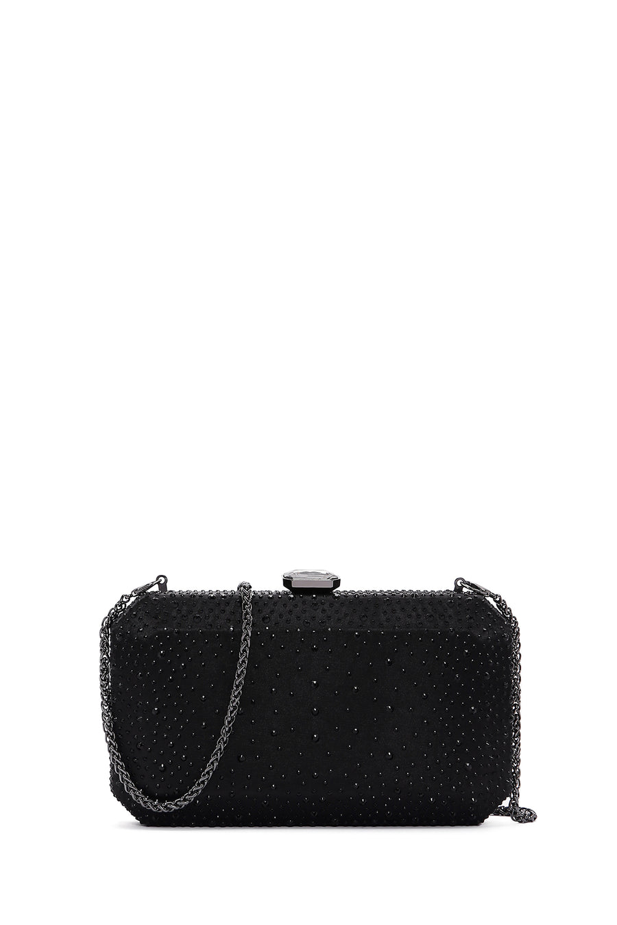 Women's Black Long Chain Strap Stoned Clutch Bag 24SBD27006F | Derimod
