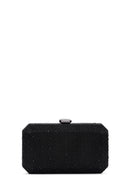 Women's Black Long Chain Strap Stoned Clutch Bag | Derimod