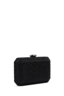 Women's Black Long Chain Strap Stoned Clutch Bag | Derimod
