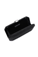 Women's Black Long Chain Strap Stoned Clutch Bag | Derimod