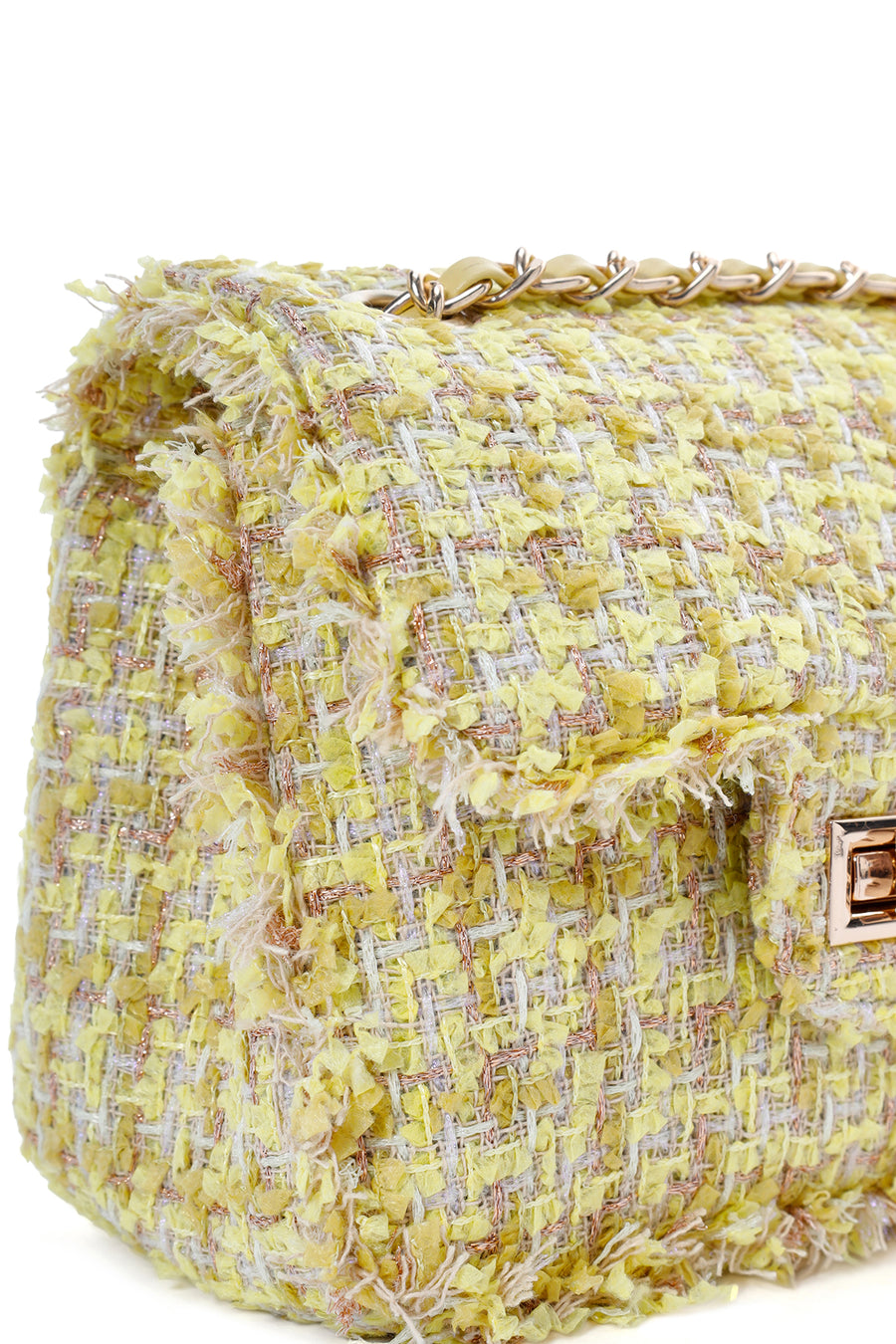 Women's Yellow Long Strap Shoulder Bag with Accessories