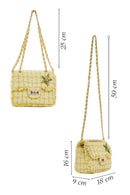 Women's Yellow Long Strap Shoulder Bag with Accessories | Derimod