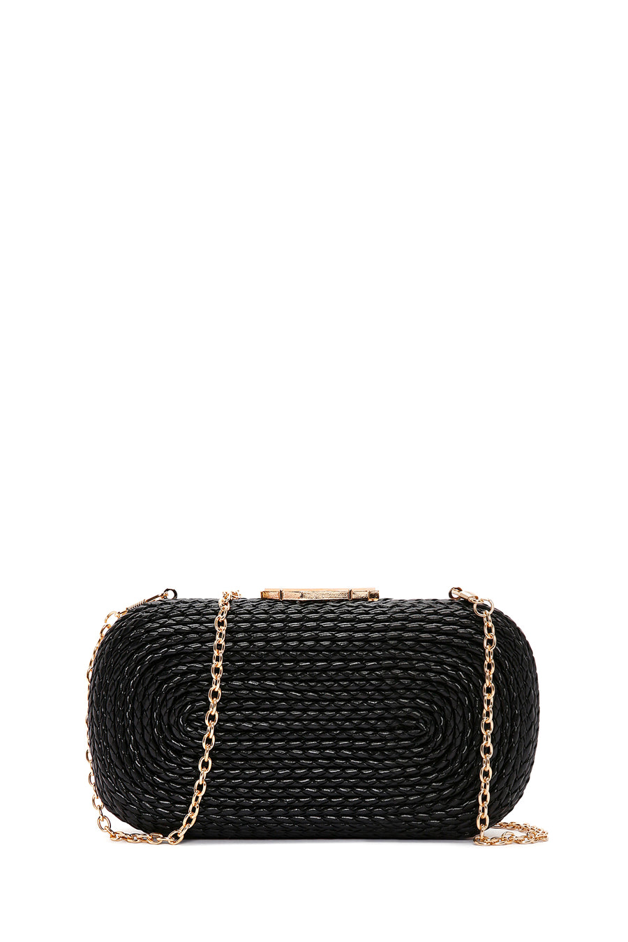Women's Black Long Chain Strap Knitted Evening Bag 24SBD272129 | Derimod