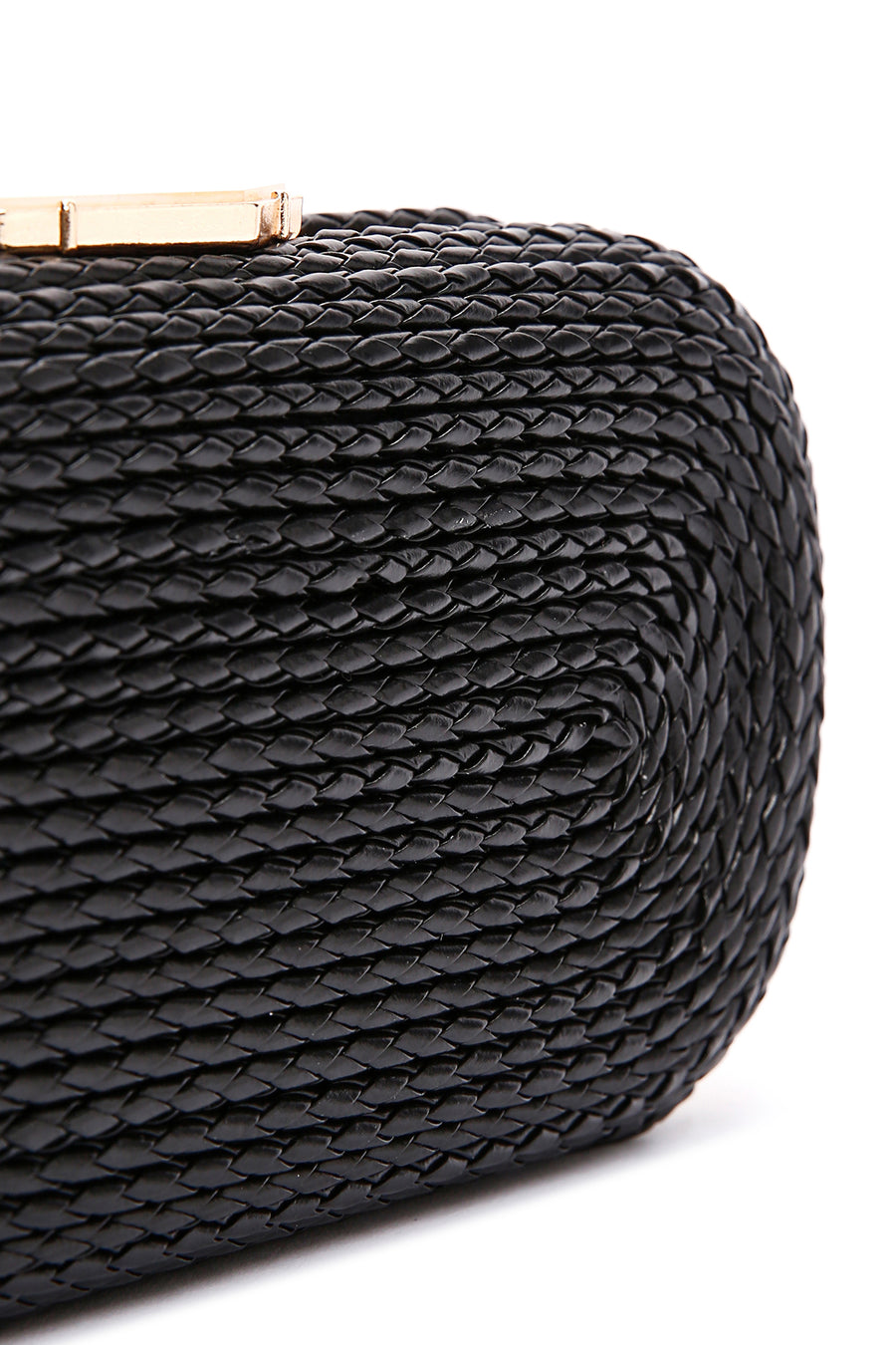Women's Black Long Chain Strap Knitted Evening Bag