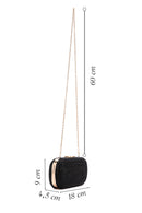 Women's Black Long Chain Strap Knitted Evening Bag | Derimod