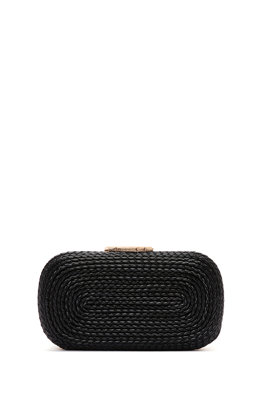 Women's Black Long Chain Strap Knitted Evening Bag
