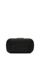 Women's Black Long Chain Strap Knitted Evening Bag | Derimod
