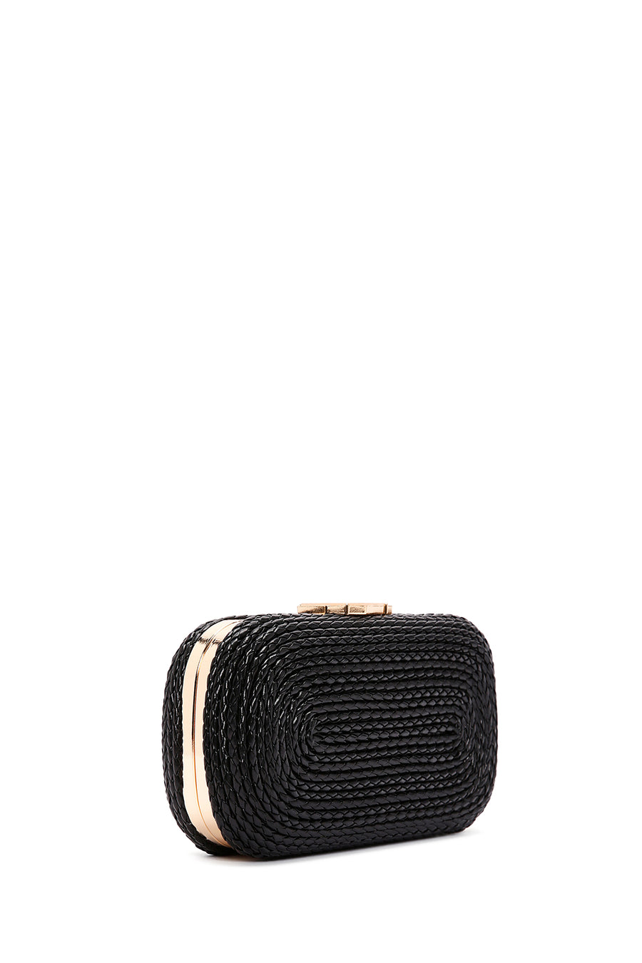 Women's Black Long Chain Strap Knitted Evening Bag