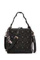 Women's Black Long Strap Quilted Handbag with Accessory Detail | Derimod