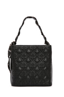 Women's Black Long Strap Quilted Handbag with Accessory Detail | Derimod