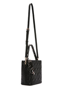 Women's Black Long Strap Quilted Handbag with Accessory Detail | Derimod