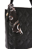 Women's Black Long Strap Quilted Handbag with Accessory Detail | Derimod