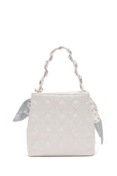 Women's Beige Long Strap Quilted Handbag with Accessory Detail | Derimod