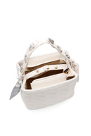 Women's Beige Long Strap Quilted Handbag with Accessory Detail | Derimod