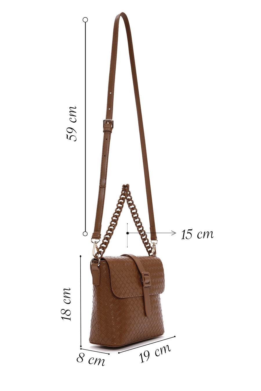 Women's Tan Long Strap Crossbody Bag