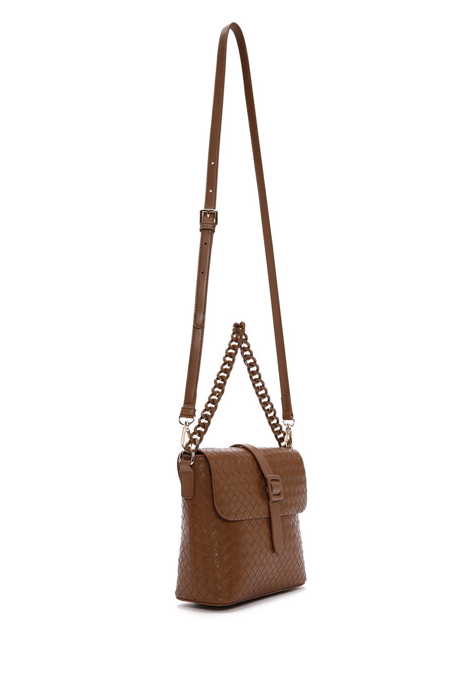 Women's Tan Long Strap Crossbody Bag