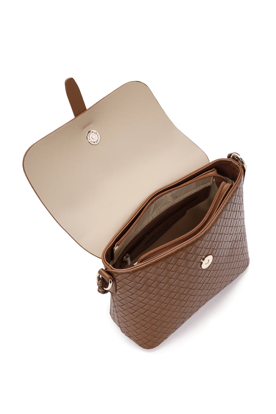 Women's Tan Long Strap Crossbody Bag