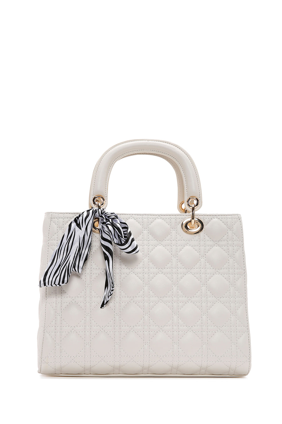 Women's Beige Long Strap Quilted Handbag