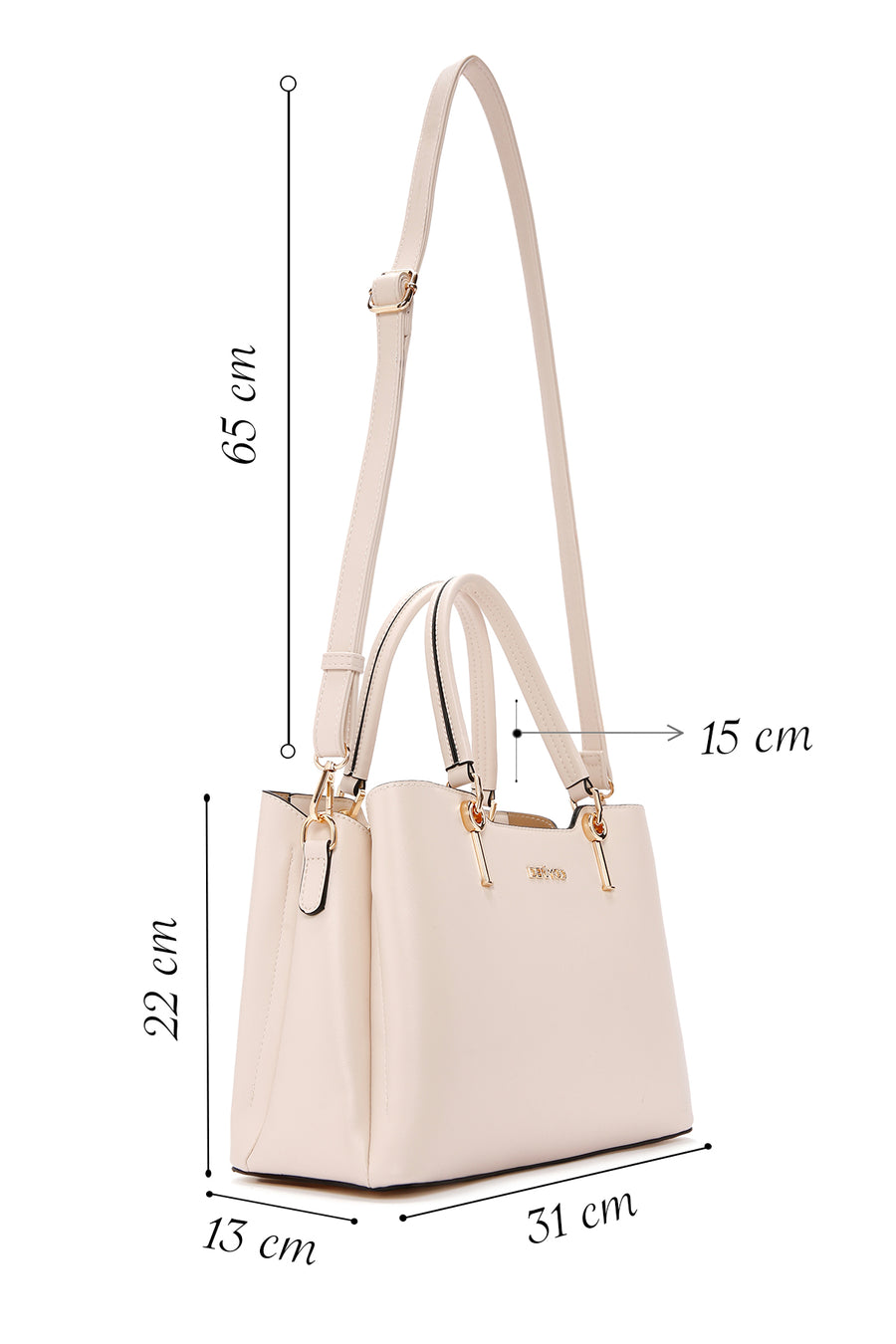 Women's Cream Long Strap Shoulder Bag