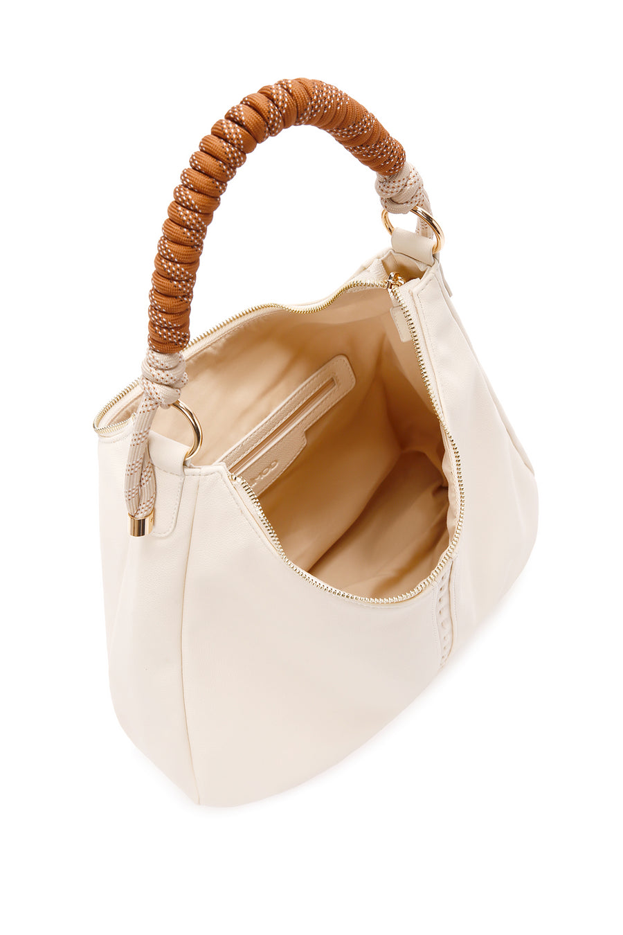Women's Cream Long Strap Shoulder Bag