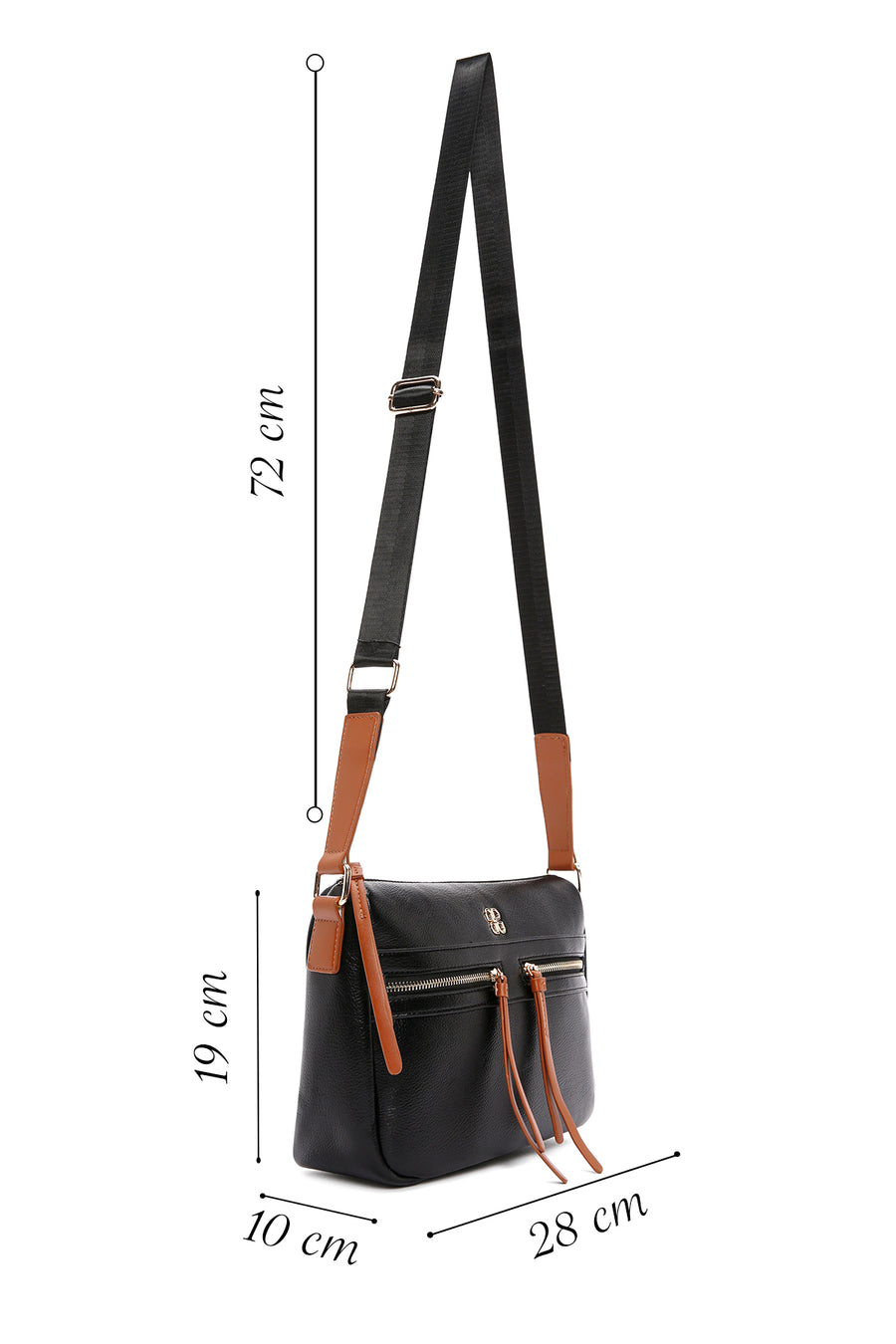 Women's Black Long Strap Crossbody Bag