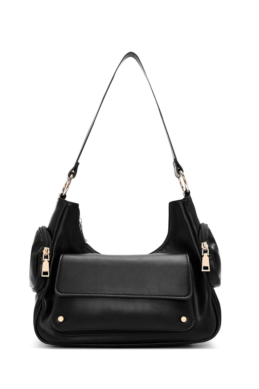 Women's Black Double Small Pocket Casual Shoulder Bag 24SBD284718 | Derimod