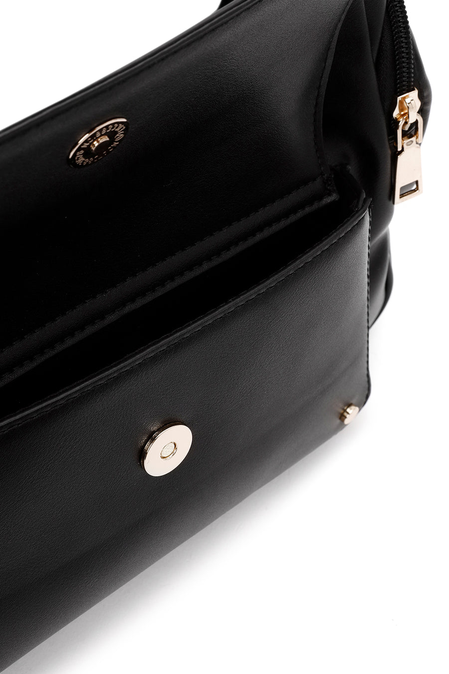 Women's Black Double Small Pocket Casual Shoulder Bag