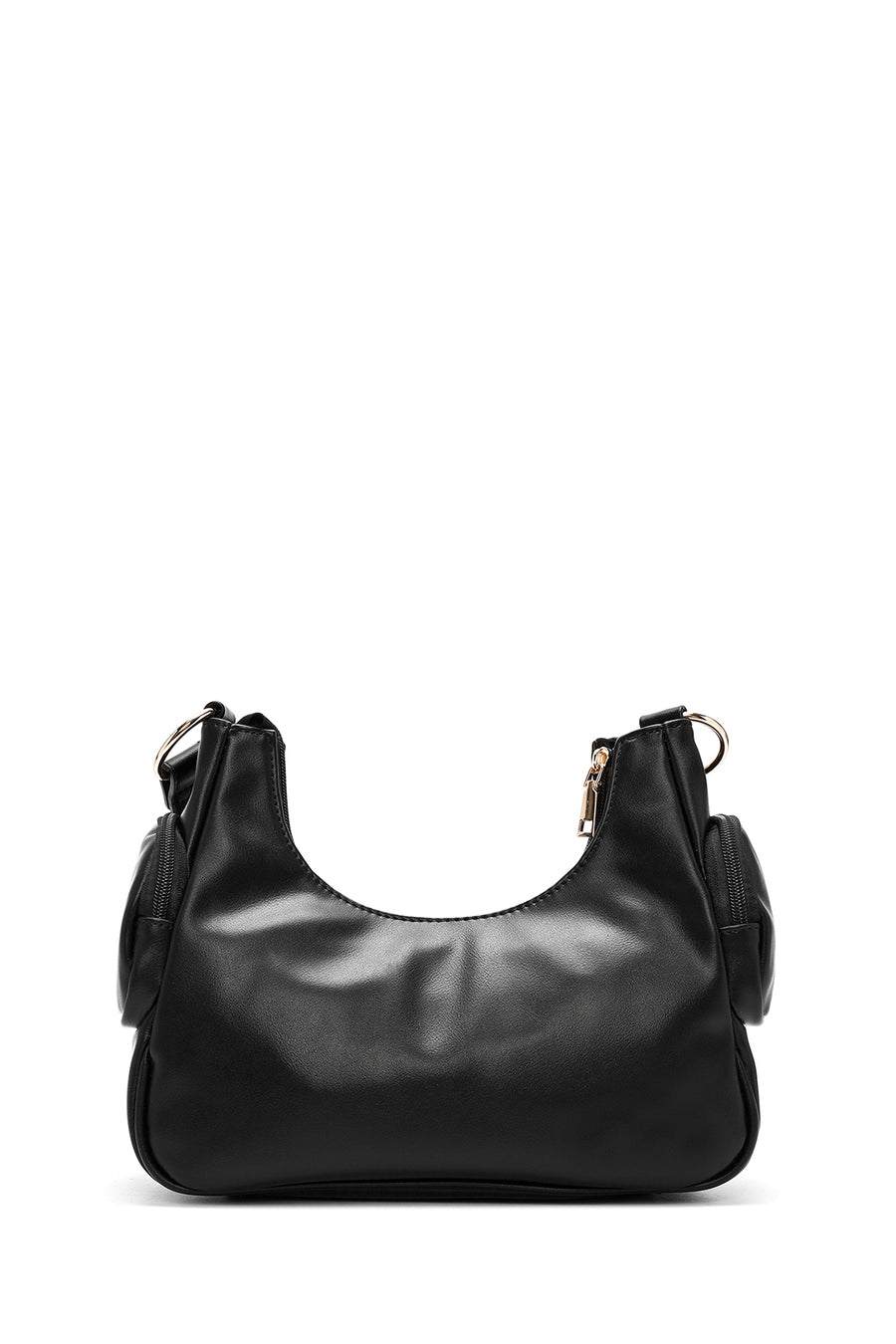 Women's Black Double Small Pocket Casual Shoulder Bag