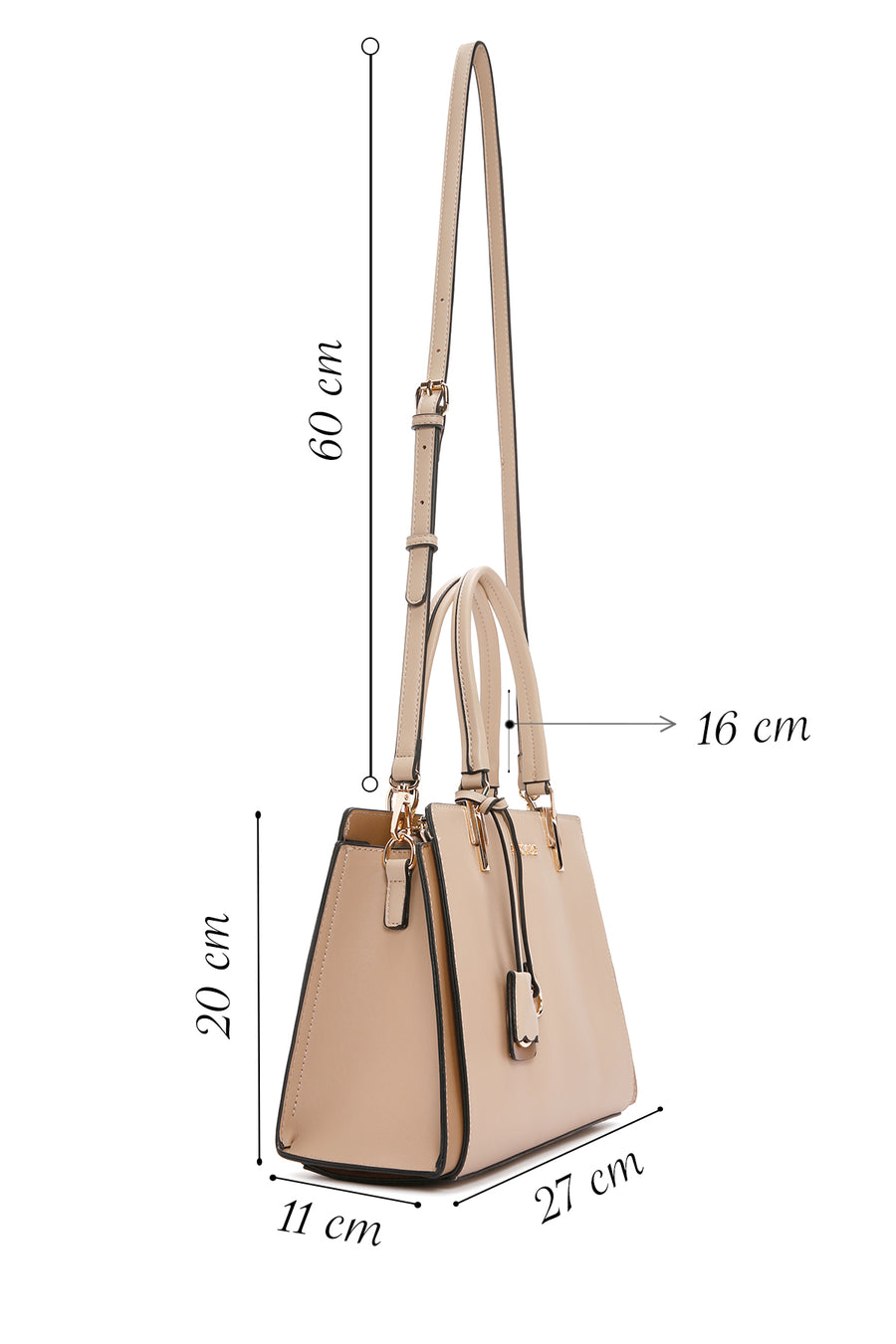 Women's Beige Long Strap Shoulder Bag