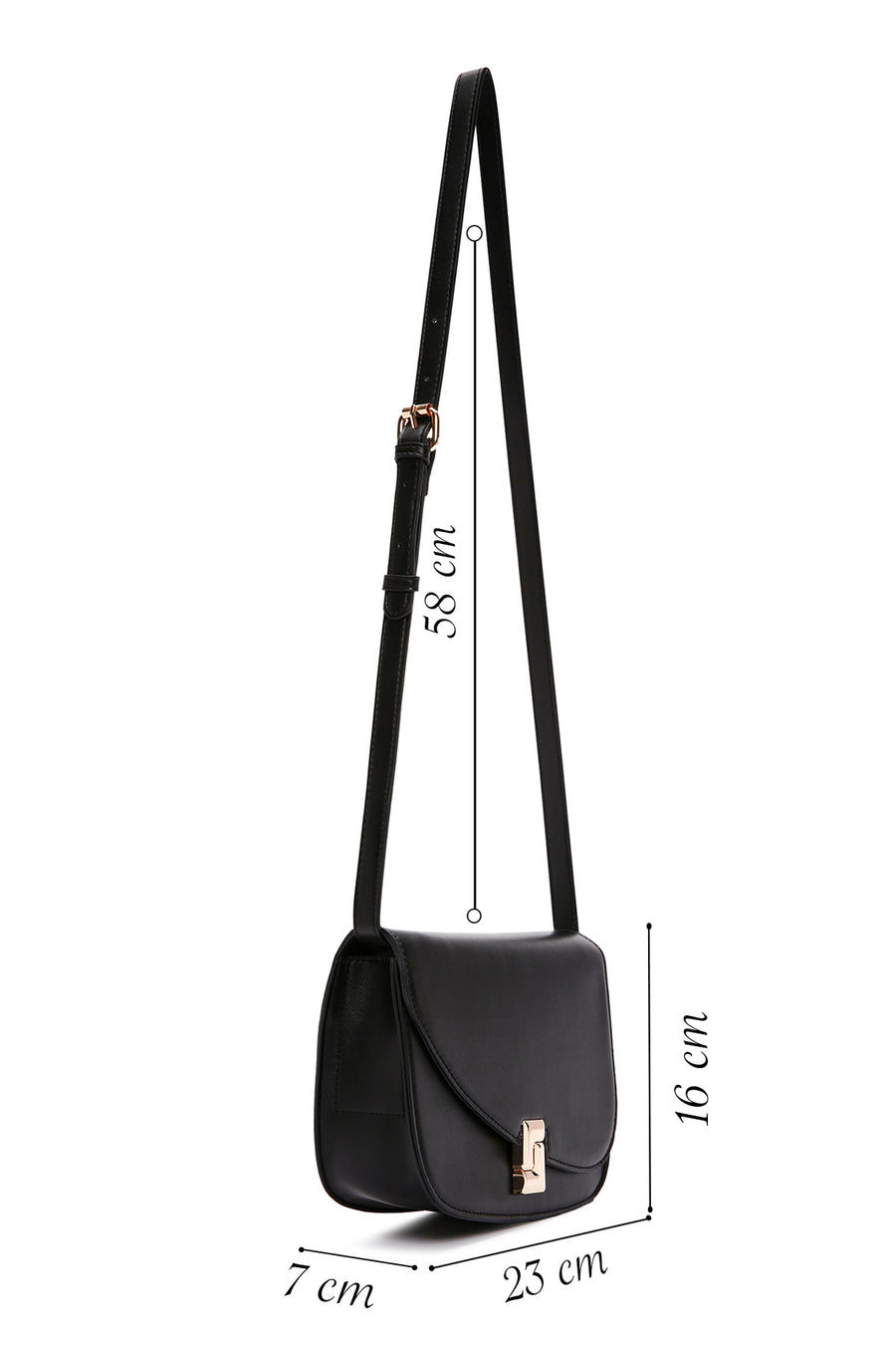 Women's Black Long Strap Crossbody Bag
